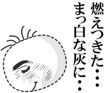 燃えつきた・・・真っ白な灰に・・・